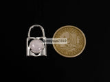 Natural Gemstone Crystal 10mm Lock Reiki Chakra Pendant Charms Silver Plated