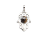 Natural Gems Stone Crystal 10mm Round Reiki Chakra Hamsa Hand Pendant Charms