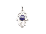 Natural Gems Stone Crystal 10mm Round Reiki Chakra Hamsa Hand Pendant Charms