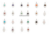 Natural Gems Stone Crystal 10mm Round Reiki Chakra Hamsa Hand Pendant Charms