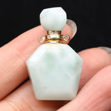 Natural Gemstone Perfume Bottle Pendant Essential Oil Diffuser Vial Charms