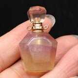 Natural Gemstone Perfume Bottle Pendant Essential Oil Diffuser Vial Charms