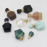 Natural Gemstone Perfume Bottle Pendant Essential Oil Diffuser Vial Charms
