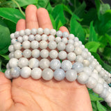 Gemstone Light Anhydrite Celestine Round Beads 6 8 10mm