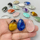 Natural Amethyst Quartz Lapis Pendant DIY Necklace Gift
