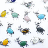 Animal Pendant Necklace Natural Gemstone Christmas Jewelry Gift