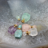 Gemstone Perfume Pendant - Amethyst Fluorite Quartz Oil Diffuser