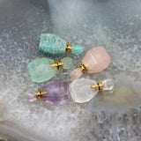Gemstone Perfume Pendant - Amethyst Fluorite Quartz Oil Diffuser