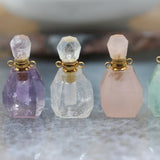 Gemstone Perfume Pendant - Amethyst Fluorite Quartz Oil Diffuser