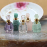 Gemstone Perfume Pendant - Amethyst Fluorite Quartz Oil Diffuser
