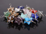 Natural Gems Stone Reiki Chakra Merkaba Healing Pendant Charm Beads