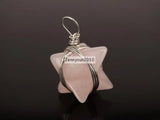 Natural Gems Stone Reiki Chakra Merkaba Healing Pendant Charm Beads