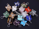 Natural Gems Stone Reiki Chakra Merkaba Healing Pendant Charm Beads
