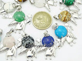 Reiki Chakra Angel Wing Healing Pendant Charm Beads Silver Jewelry