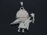 Reiki Chakra Angel Wing Healing Pendant Charm Beads Silver Jewelry