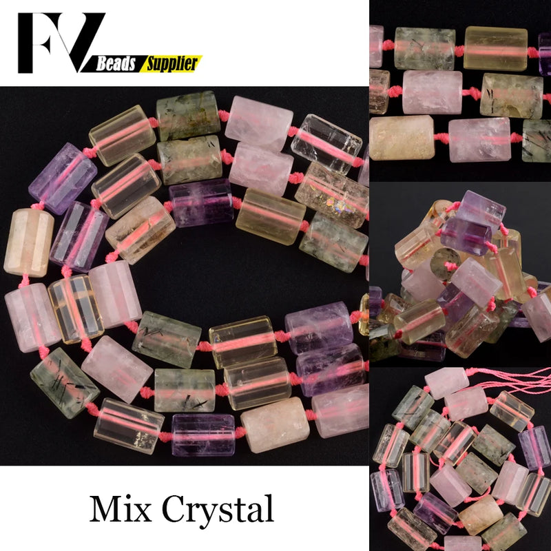 Natural Gemstone Mix Crystal Beads 11*15mm Spacer Loose Beads 15''