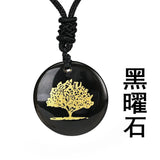 Round Amethyst Tree of Life Pendant for Necklace