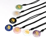 Round Amethyst Tree of Life Pendant for Necklace