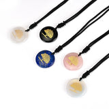 Round Amethyst Tree of Life Pendant for Necklace