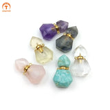 Hexagon Crystal Quartz Vial Pendant for Necklace DIY Making