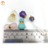Hexagon Crystal Quartz Vial Pendant for Necklace DIY Making