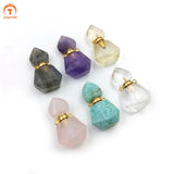 Hexagon Crystal Quartz Vial Pendant for Necklace DIY Making
