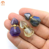 Hexagon Crystal Quartz Vial Pendant for Necklace DIY Making