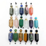 Chakra Crystal Perfume Bottle Necklace Hexagon Prism Pendant