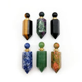 Chakra Crystal Perfume Bottle Necklace Hexagon Prism Pendant