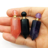 Chakra Crystal Perfume Bottle Necklace Hexagon Prism Pendant