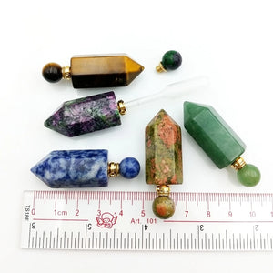 Chakra Crystal Perfume Bottle Necklace Hexagon Prism Pendant