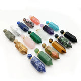 Chakra Crystal Perfume Bottle Necklace Hexagon Prism Pendant
