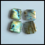 Labradorite Cross Beads Cabochons 4Pcs 18x18x4mm