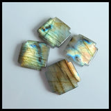 Labradorite Cross Beads Cabochons 4Pcs 18x18x4mm