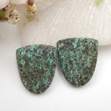 African Turquoise Earring Beads Pair 25x20x4mm