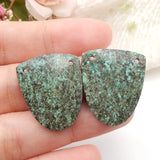 African Turquoise Earring Beads Pair 25x20x4mm