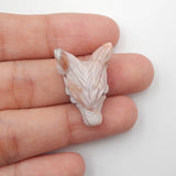 Agate Carved Wolf Head Pendant Necklace Bead 24x19x10mm