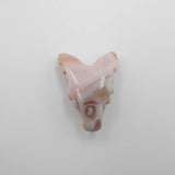 Agate Carved Wolf Head Pendant Necklace Bead 24x19x10mm