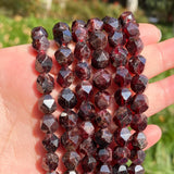 Dark Red Garnet Faceted Gemstone Beads 6-10mm