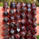 Dark Red Garnet Faceted Gemstone Beads 6-10mm