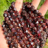 Dark Red Garnet Faceted Gemstone Beads 6-10mm