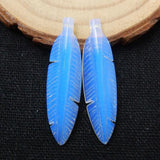 Hand Carved Amethyst Gemstone Feather Earrings, DIY Quartz Gemstone Earrings