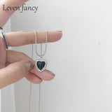 Agate Heart Charm Pendant Necklace 925 Sterling Silver Jewelry
