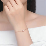 Rose Quartz Sterling Silver Charm Bracelet CCHI023