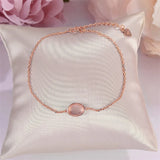 Rose Quartz Sterling Silver Charm Bracelet CCHI023