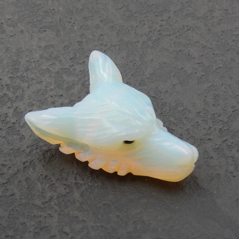 Opalite Wolf Head Pendant for DIY Necklace