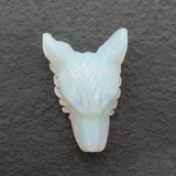 Opalite Wolf Head Pendant for DIY Necklace