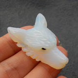 Opalite Wolf Head Pendant for DIY Necklace