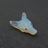 Opalite Wolf Head Necklace Pendant, 37x26x11mm