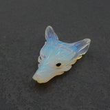 Opalite Wolf Head Necklace Pendant, 37x26x11mm